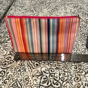 Clinique Pink Stripes Cosmetic Bag
